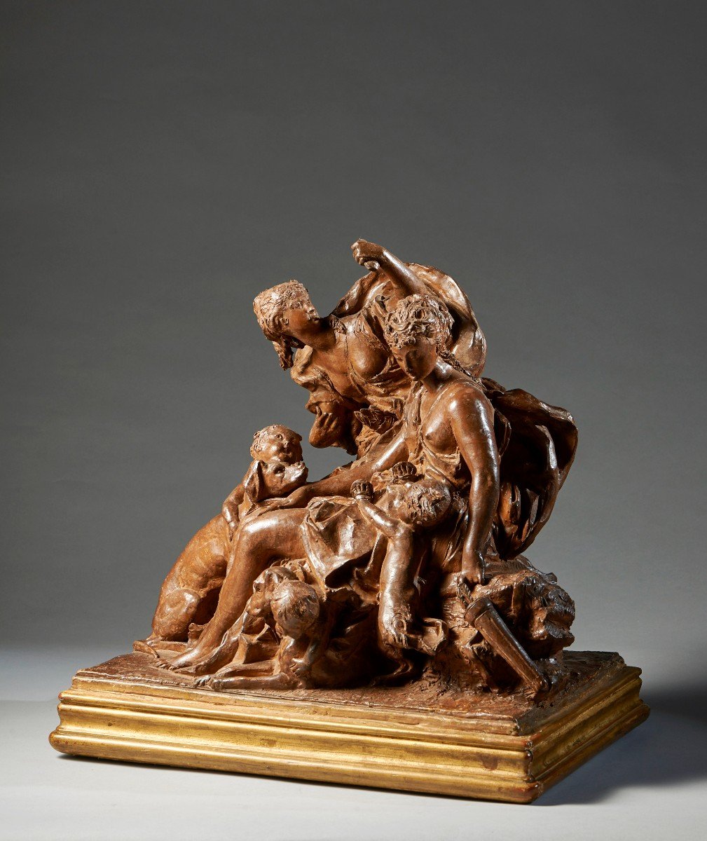 Scena allegorica, scultura in terracotta-photo-2