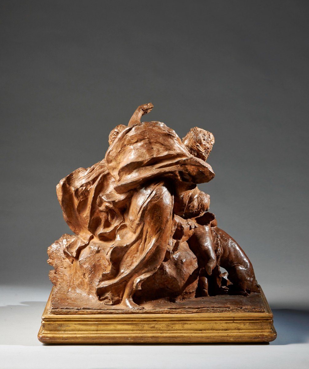 Scena allegorica, scultura in terracotta-photo-3