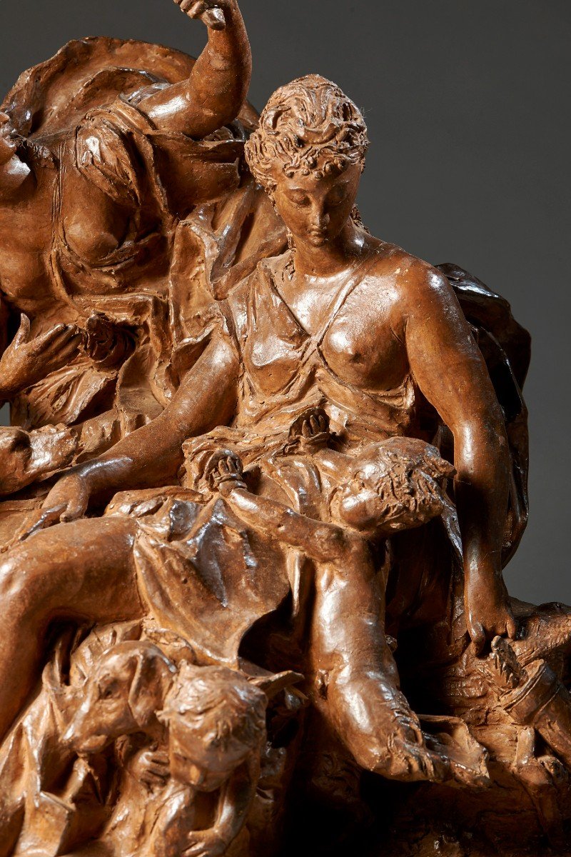 Scena allegorica, scultura in terracotta-photo-1