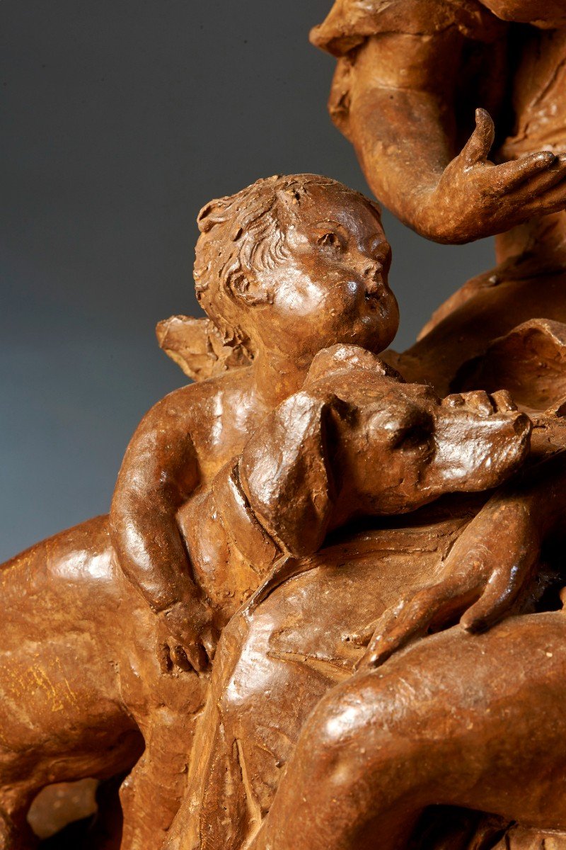 Scena allegorica, scultura in terracotta-photo-3