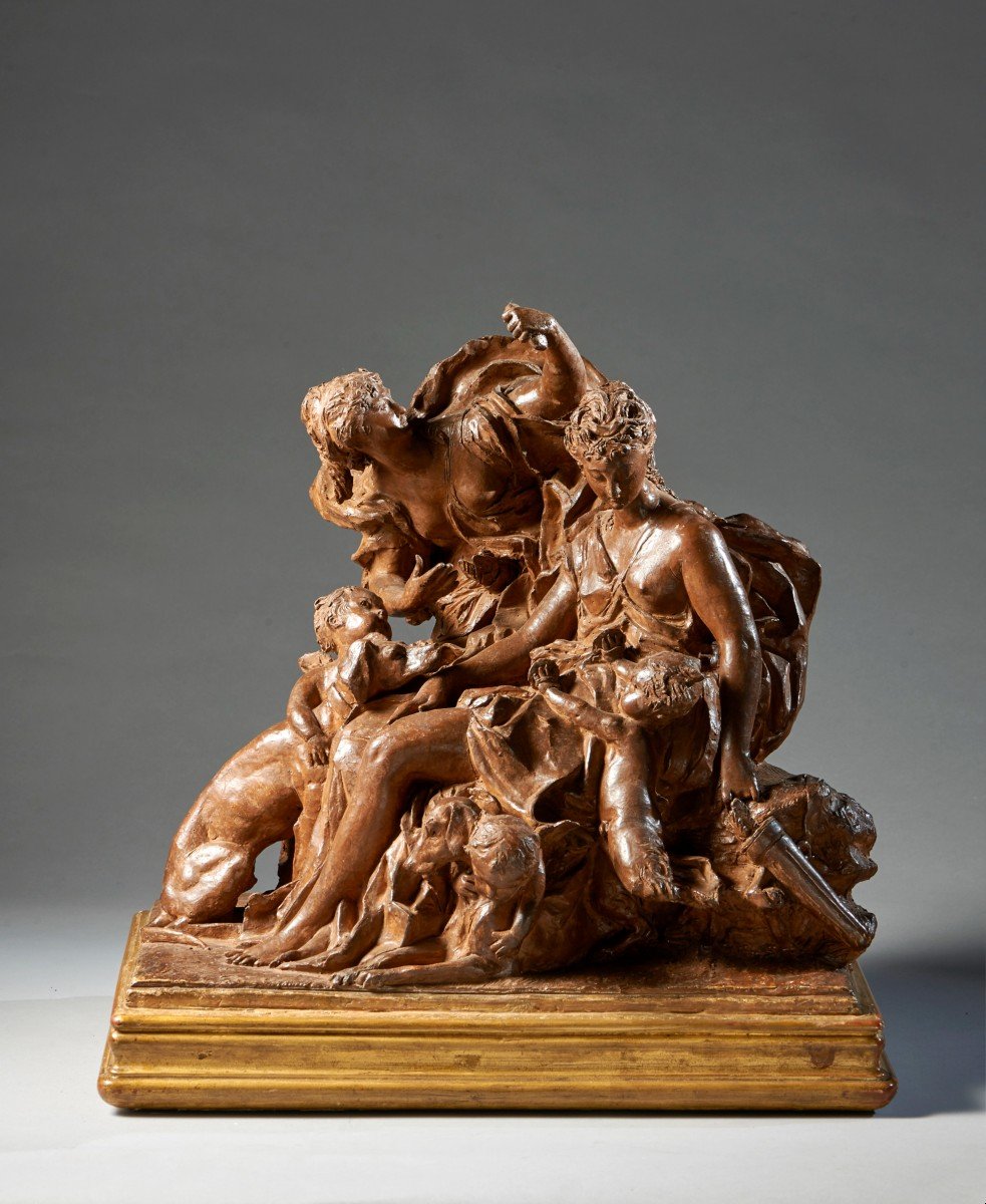 Scena allegorica, scultura in terracotta