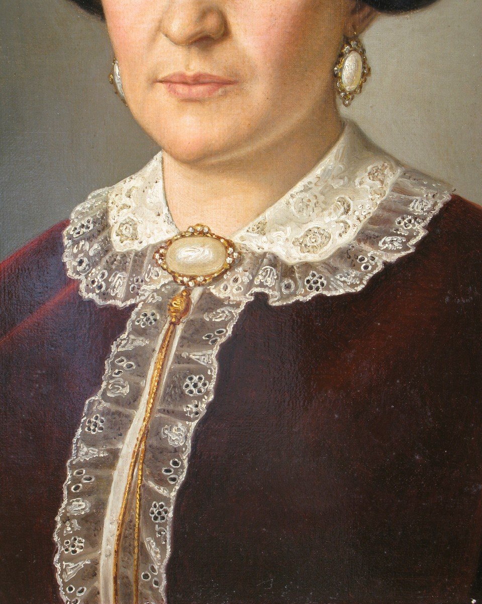 Ritratto di dama  Giacomo Fiamminghi (Luzzara, 1815 - Verona, 1895)-photo-3