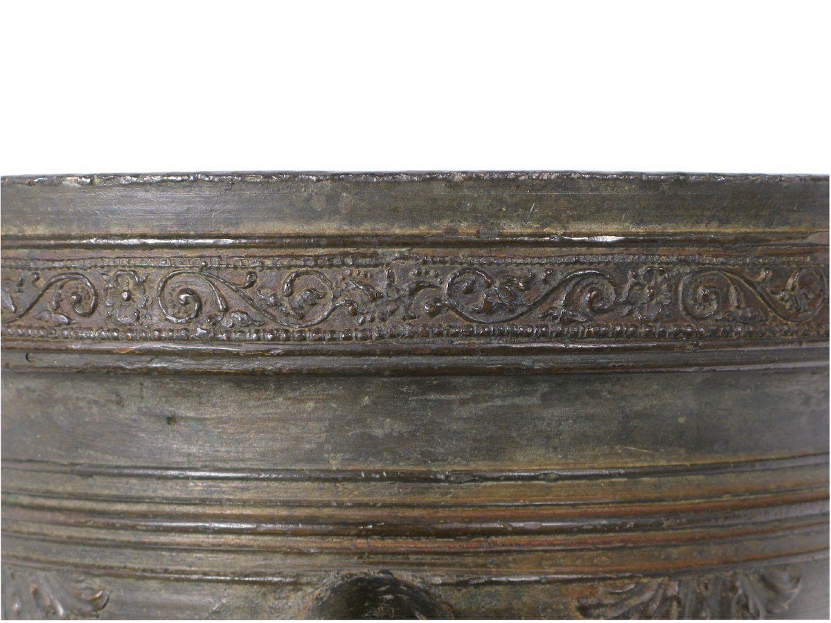 Mortaio in bronzo firmato e datato-photo-3