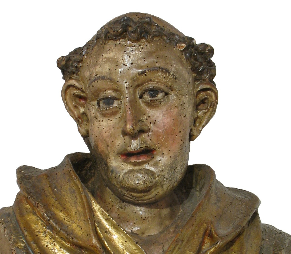 Frate (Sant’Antonio), scultura in legno policromo e dorato, XVI° secolo-photo-1