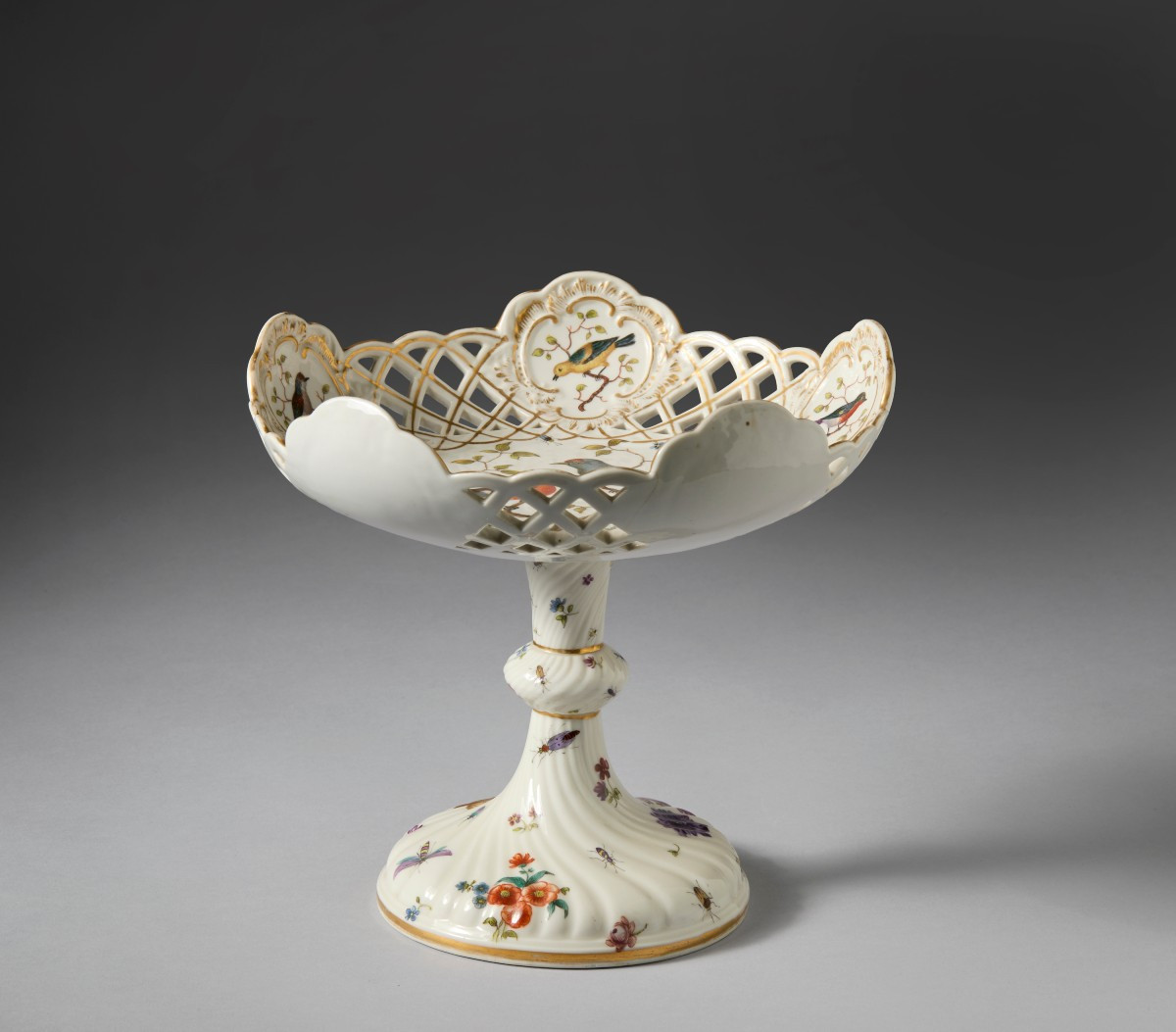 Alzatina in porcellana, Meissen, XIX° secolo-photo-2