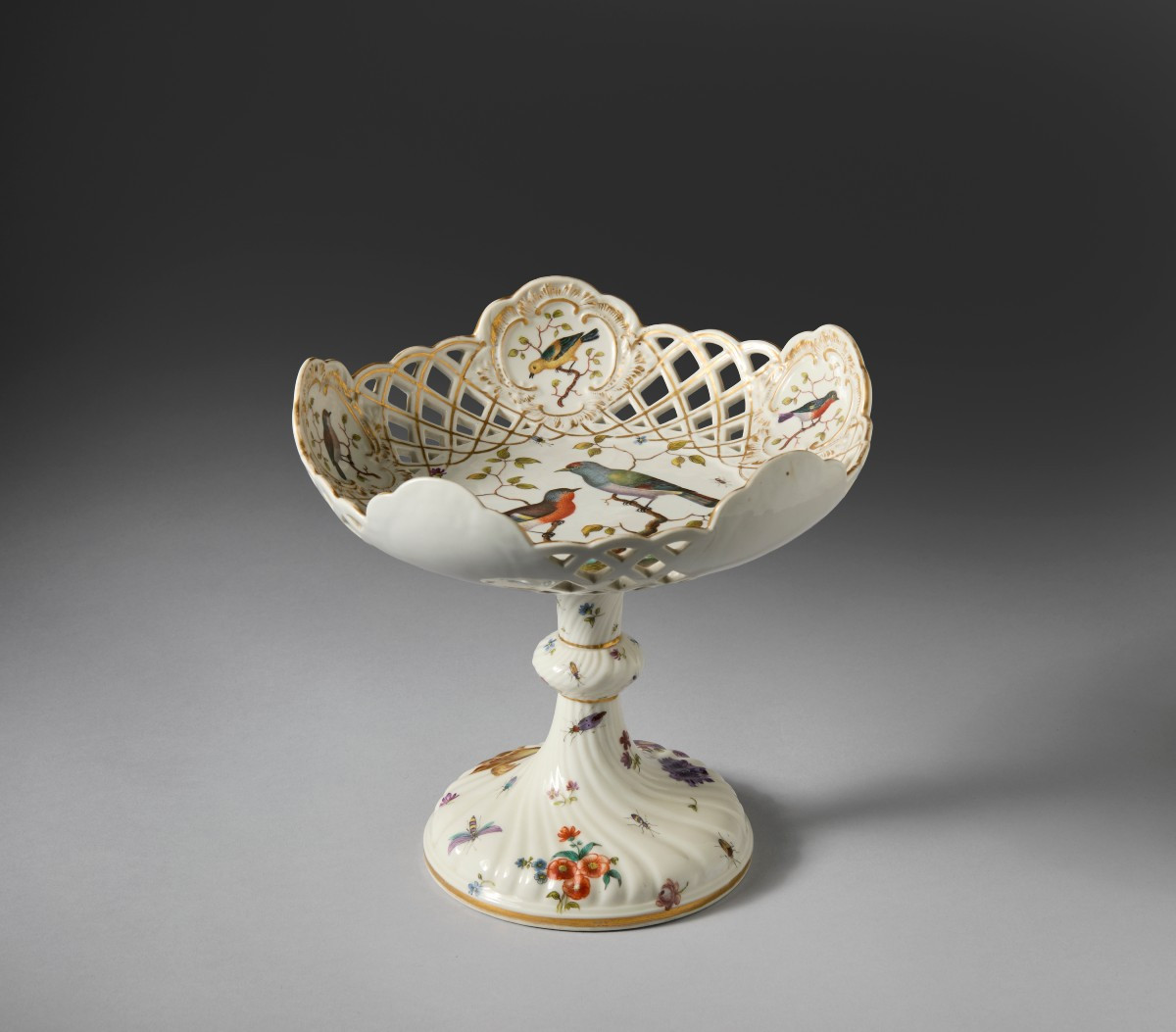 Alzatina in porcellana, Meissen, XIX° secolo
