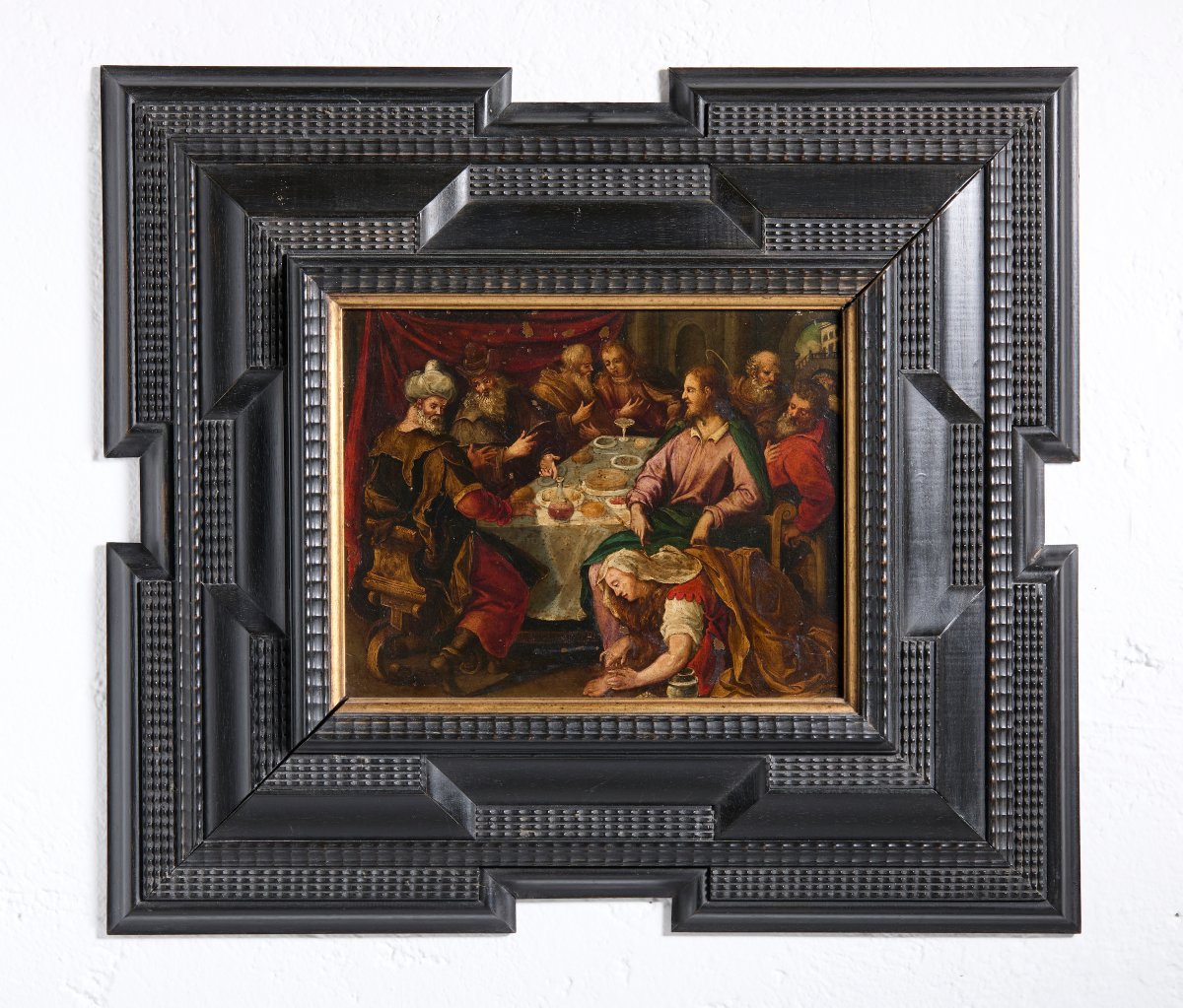 “La cena da Simone il fariseo” dipinto a olio su rame veneto fiammingo