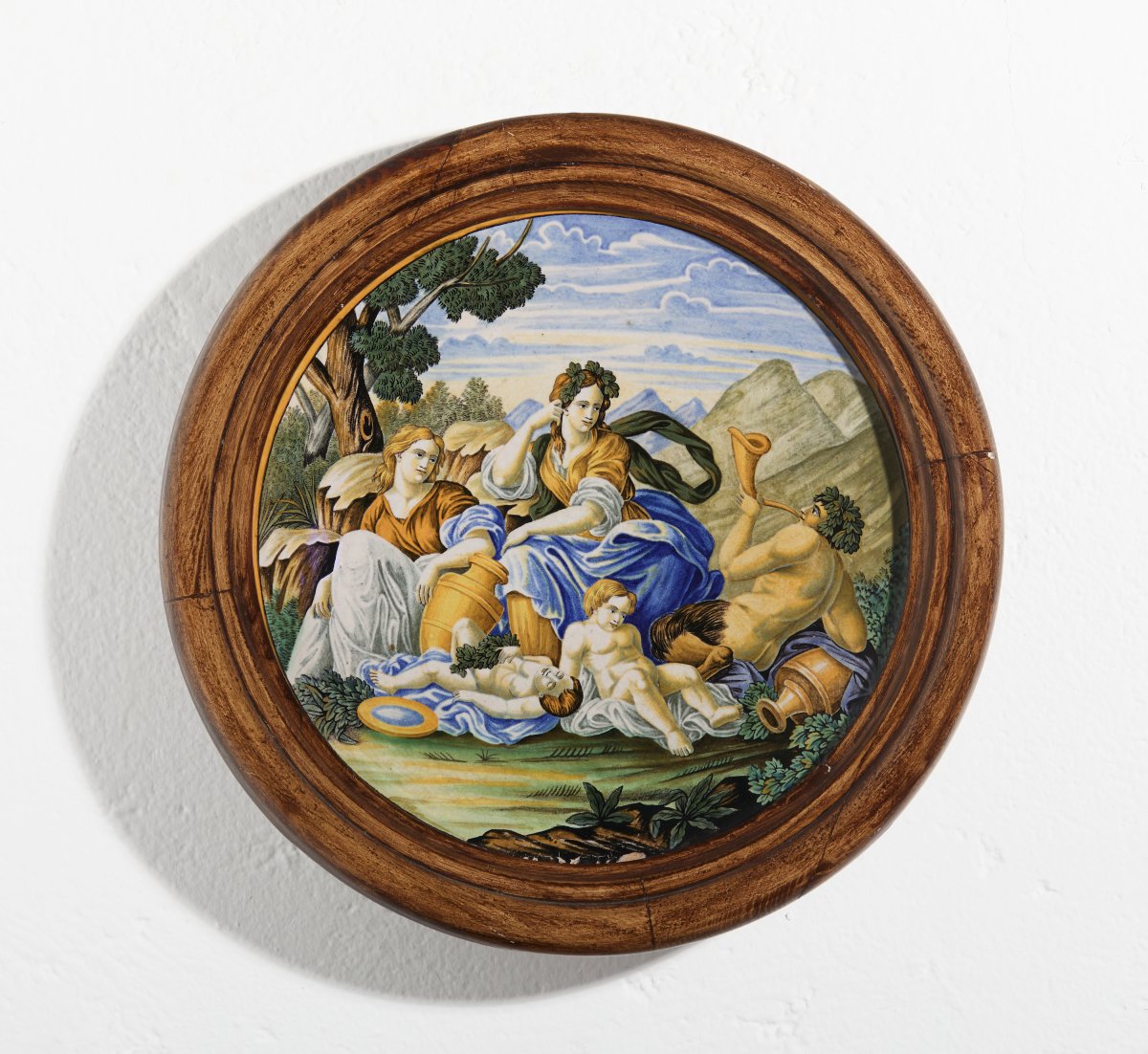 Coppia di piatti istoriati in maiolica fornace del centro Italia (Castelli d’Abruzzo), XX° seco