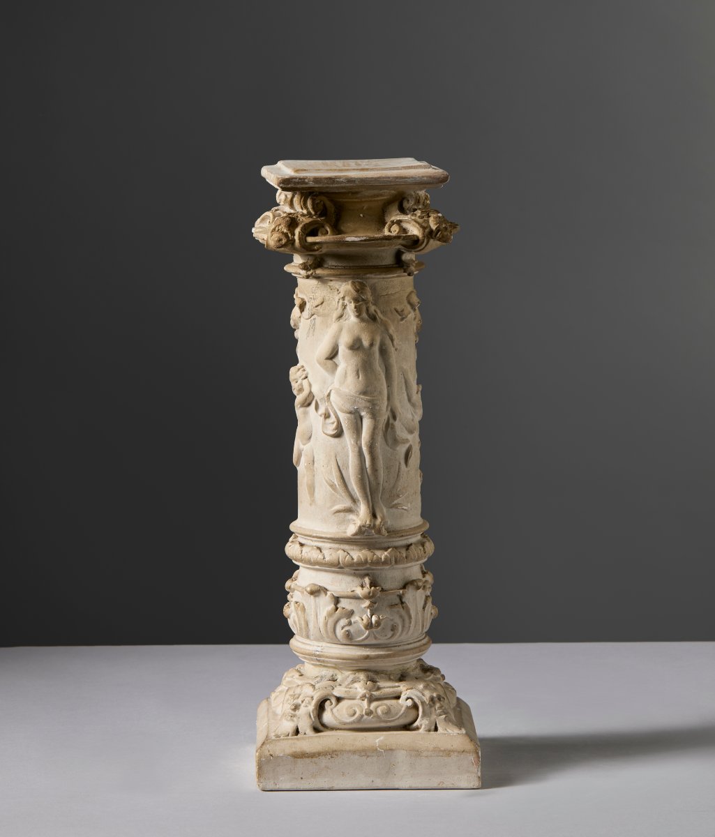 Colonna decorativa in gesso - Collezione Eliodoro Coccoli Inizi XX° secolo-photo-2