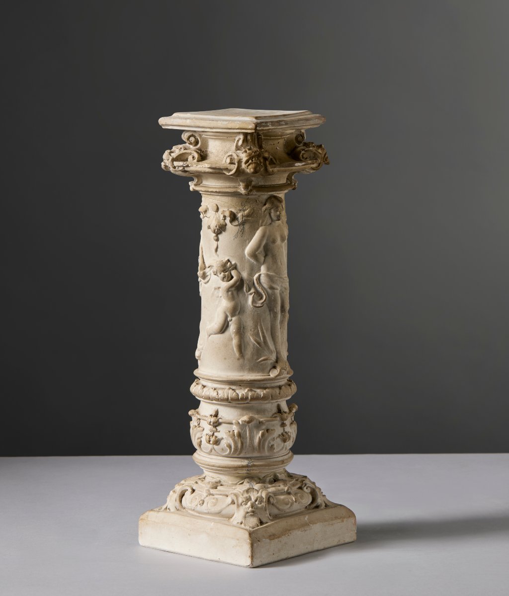 Colonna decorativa in gesso - Collezione Eliodoro Coccoli Inizi XX° secolo-photo-3