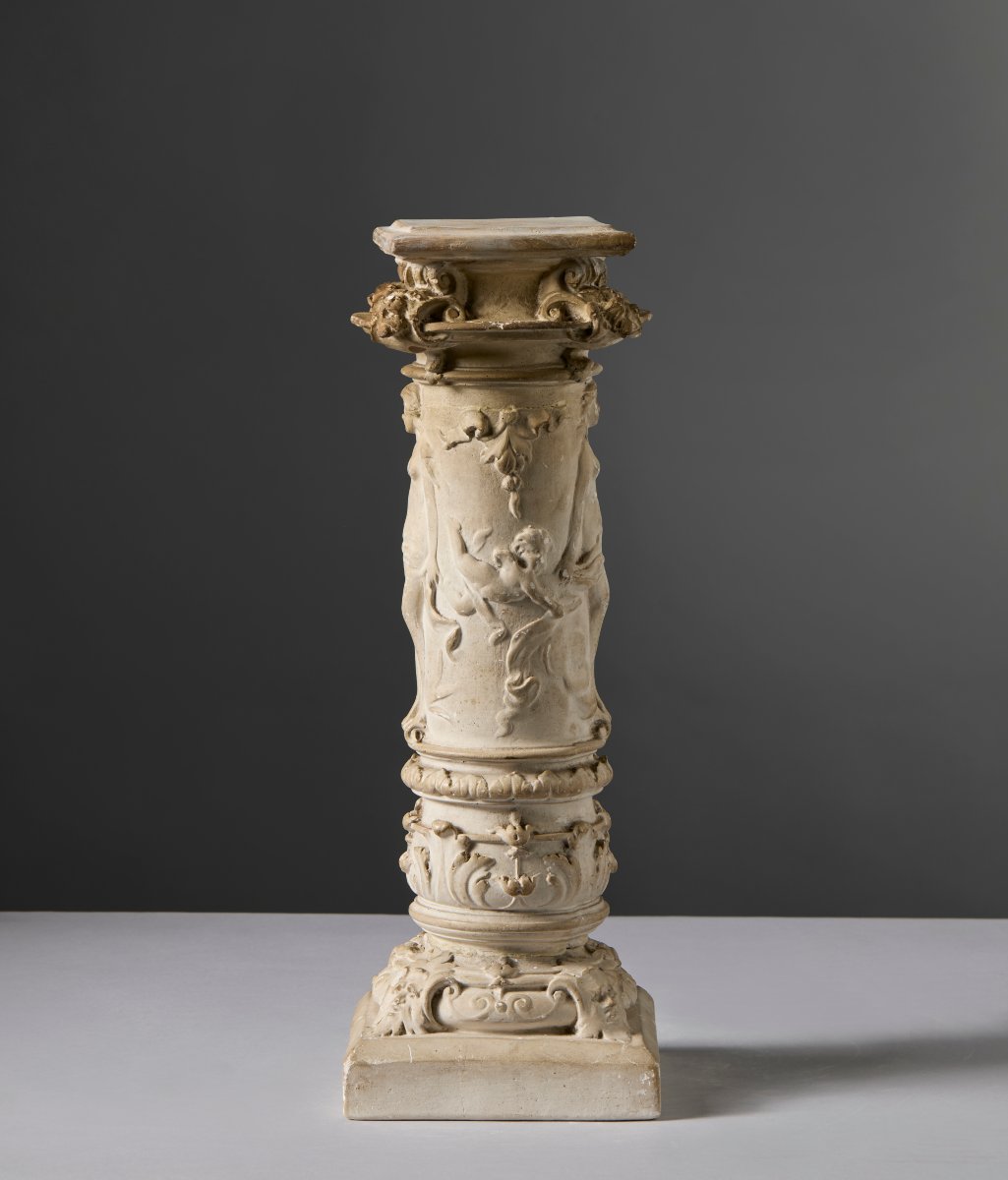 Colonna decorativa in gesso - Collezione Eliodoro Coccoli Inizi XX° secolo-photo-4