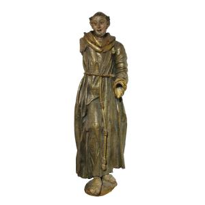 Frate (Sant’Antonio), scultura in legno policromo e dorato, XVI° secolo