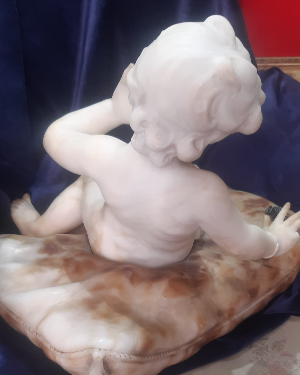 Scultura in alabastro " la paura"-photo-1