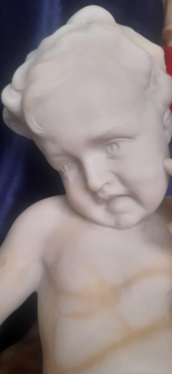 Scultura in alabastro " la paura"-photo-2