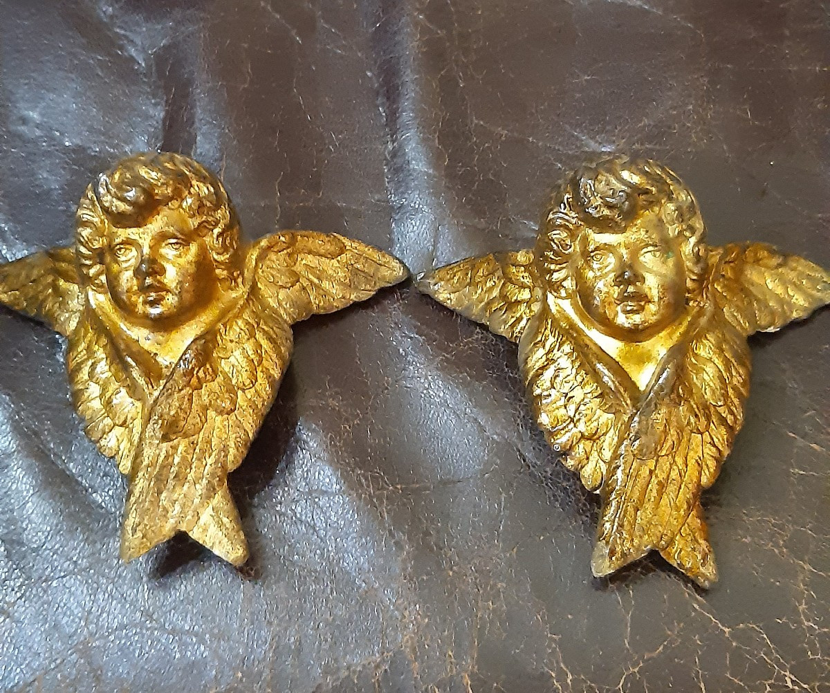 Coppia teste angeli secolo XVIII-photo-2