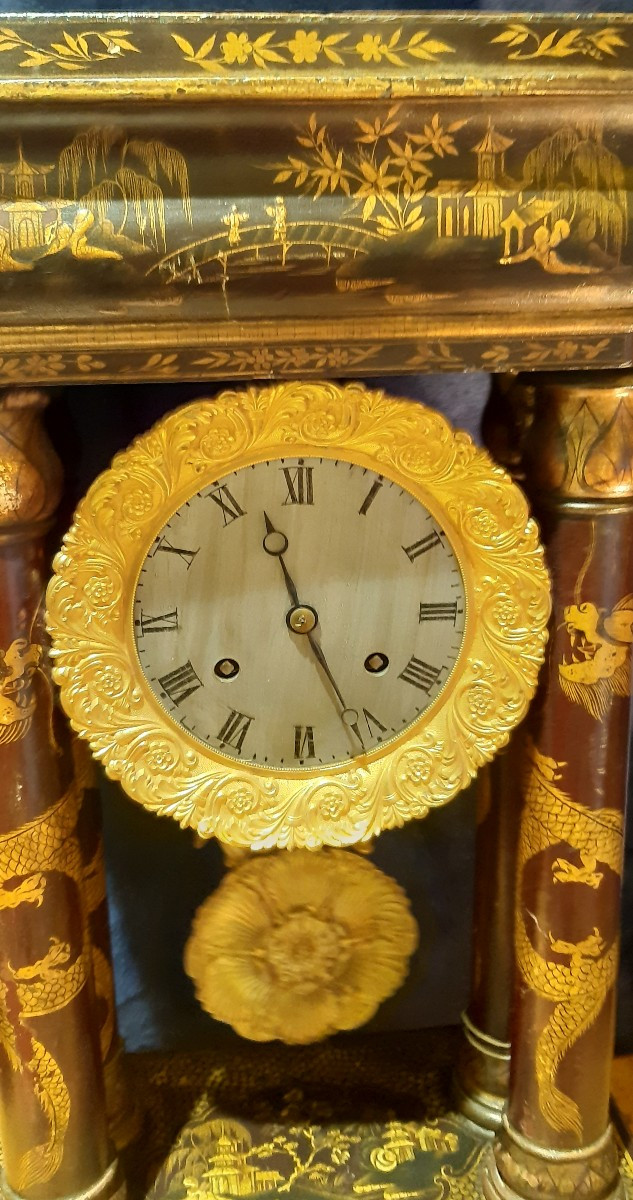 Orologio laccato ,secolo XIX-photo-3