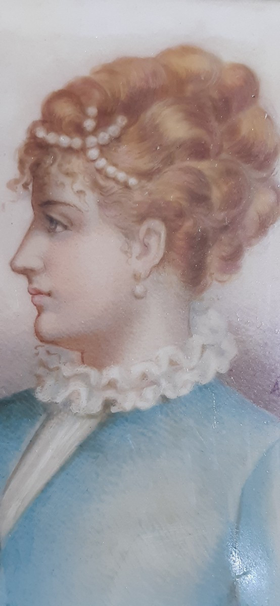 Miniatura su porcellana,metà XIX secolo-photo-2