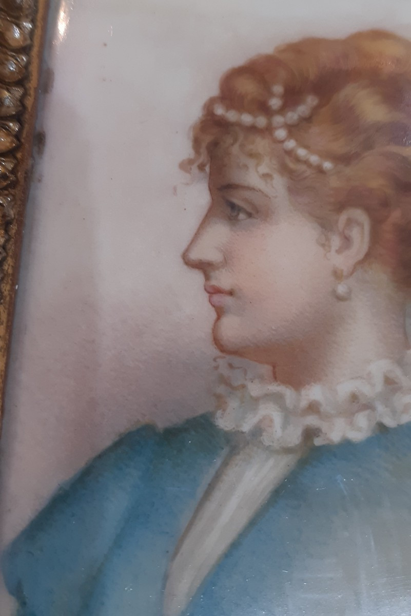 Miniatura su porcellana,metà XIX secolo-photo-3