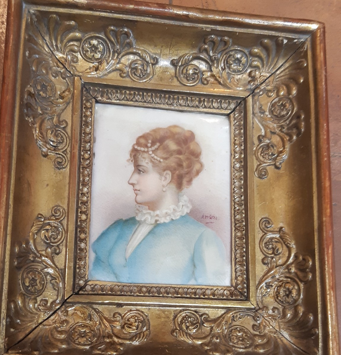 Miniatura su porcellana,metà XIX secolo-photo-2