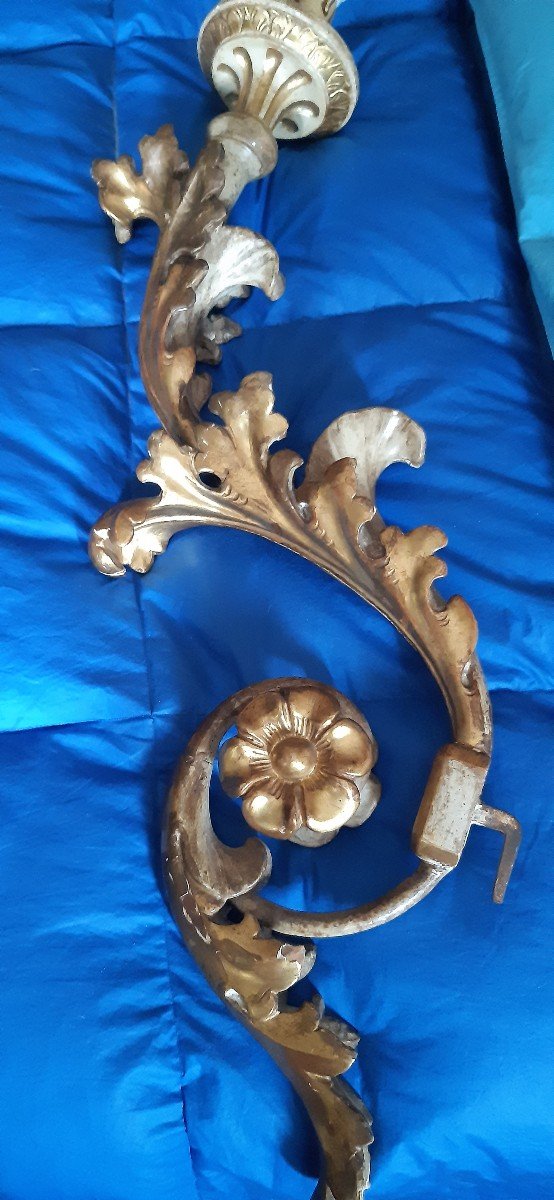 Paire d'Appliques En Bois Dore',XVIIIsiecle-photo-2