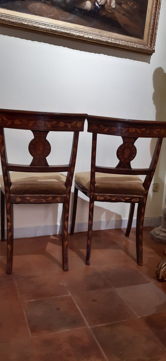 Deux Chaises Marquetees,du 19eme Siecle-photo-1