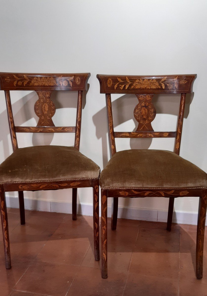 Deux Chaises Marquetees,du 19eme Siecle