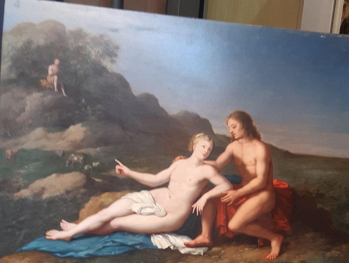 Tableau Scene Mytologique,XVIIe Siecle-photo-3