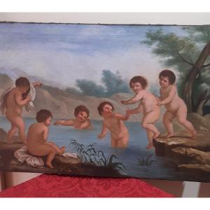 Quadro raffigurante putti che giocano