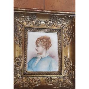 Miniatura su porcellana,metà XIX secolo