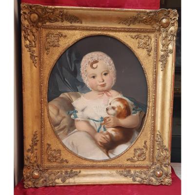 Portrait De Petite Fille Vers Le 1850