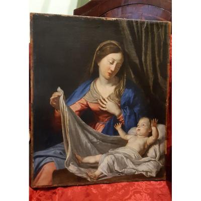 Tableau Vierge A l'Enfant,XVIISiecle