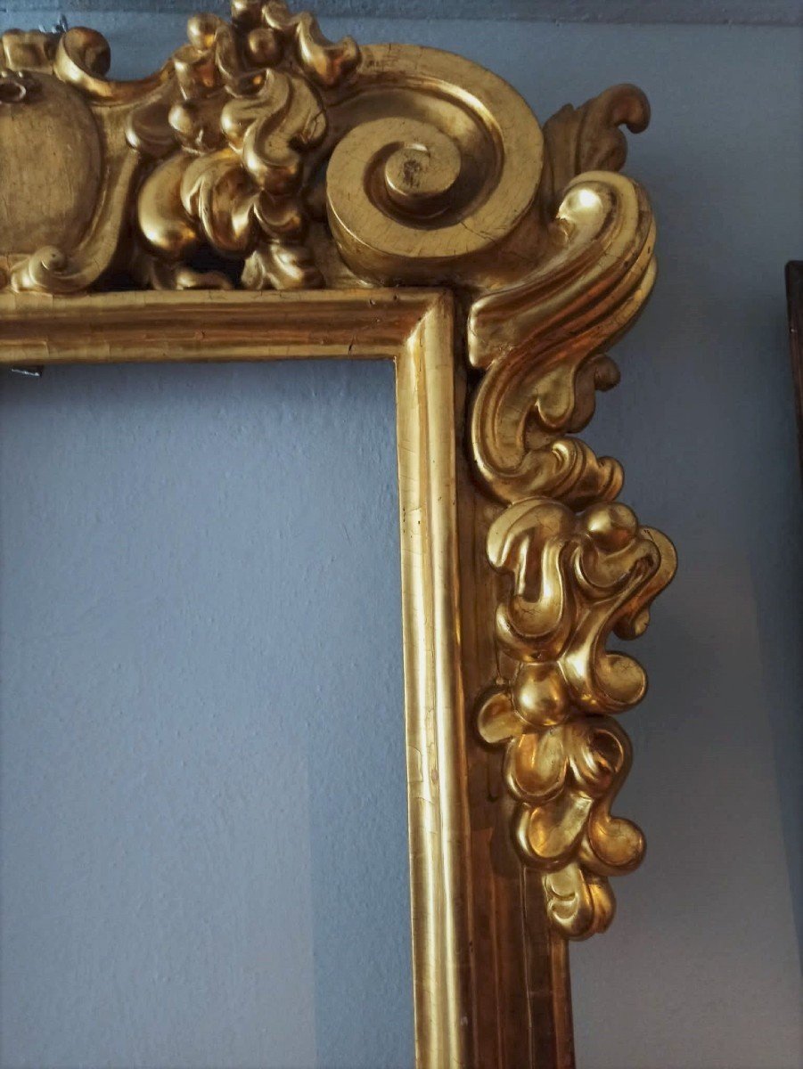 Grande specchiera in legno dorato prima meta' XIX secolo Italia-photo-4