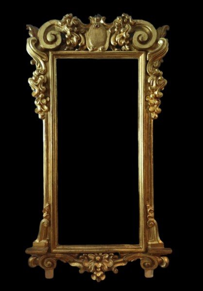 Grande specchiera in legno dorato prima meta' XIX secolo Italia