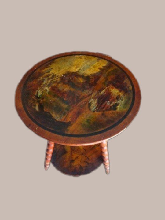 tavolino antico in legno dipinto XIX secolo