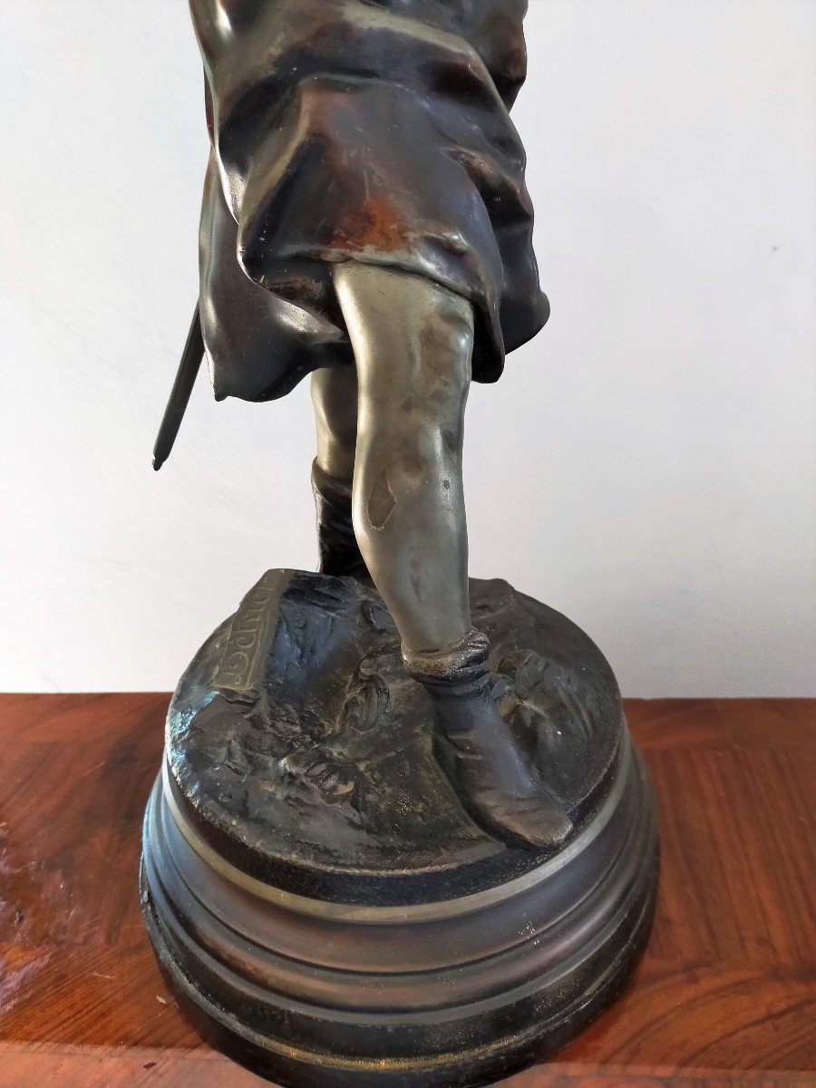 Coppia sculture in metallo -"guerrieri" Detrier-photo-7