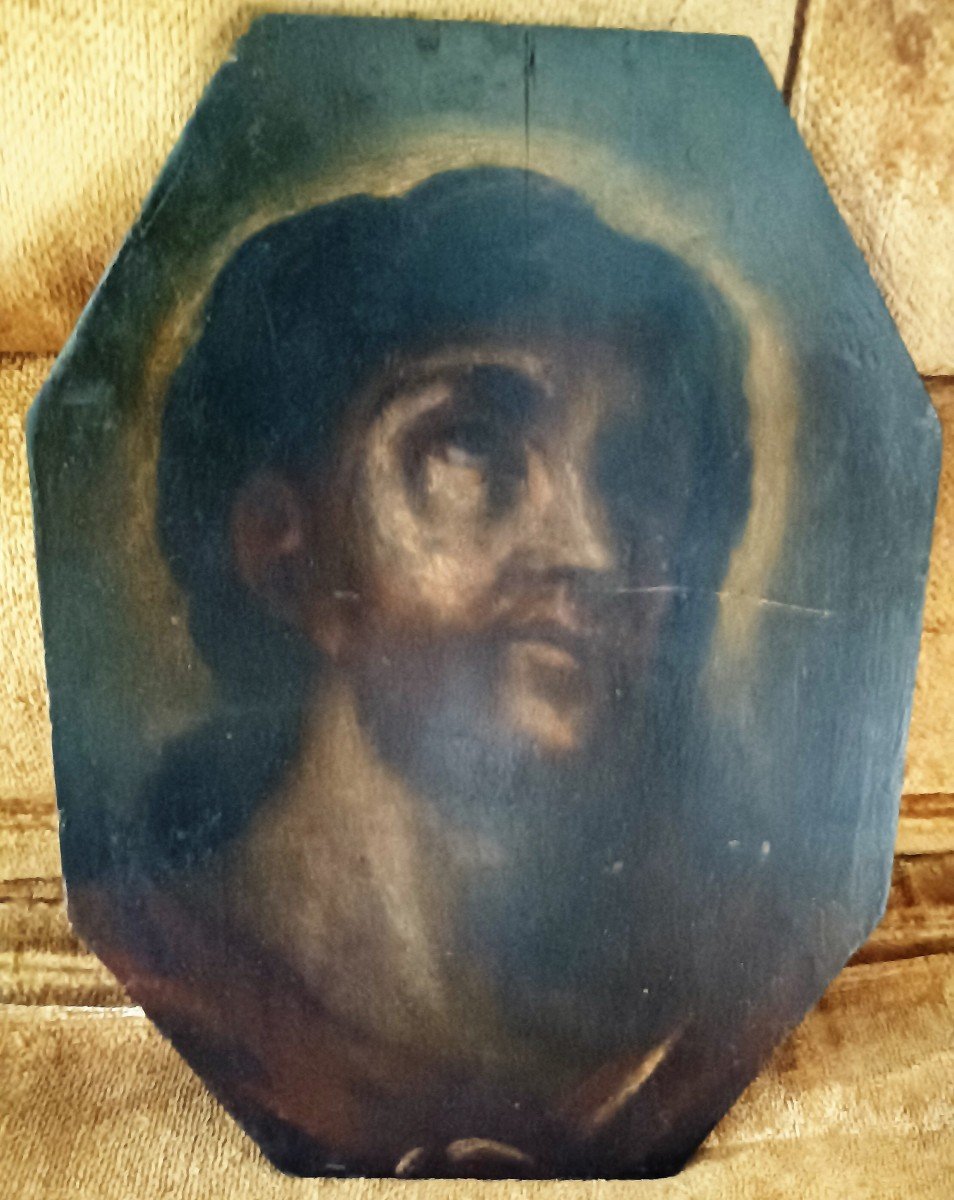 Dipinto Su Tavola - Cristo - Italia XVIII Secolo-photo-2