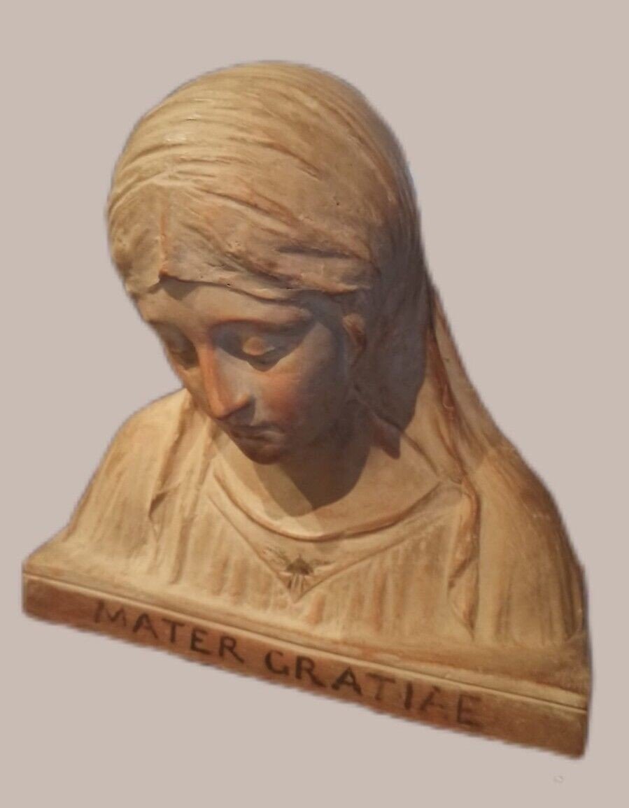 Scultura Terracotta Busto Madonna Firmata A.Neri Inizio Del 900-photo-2