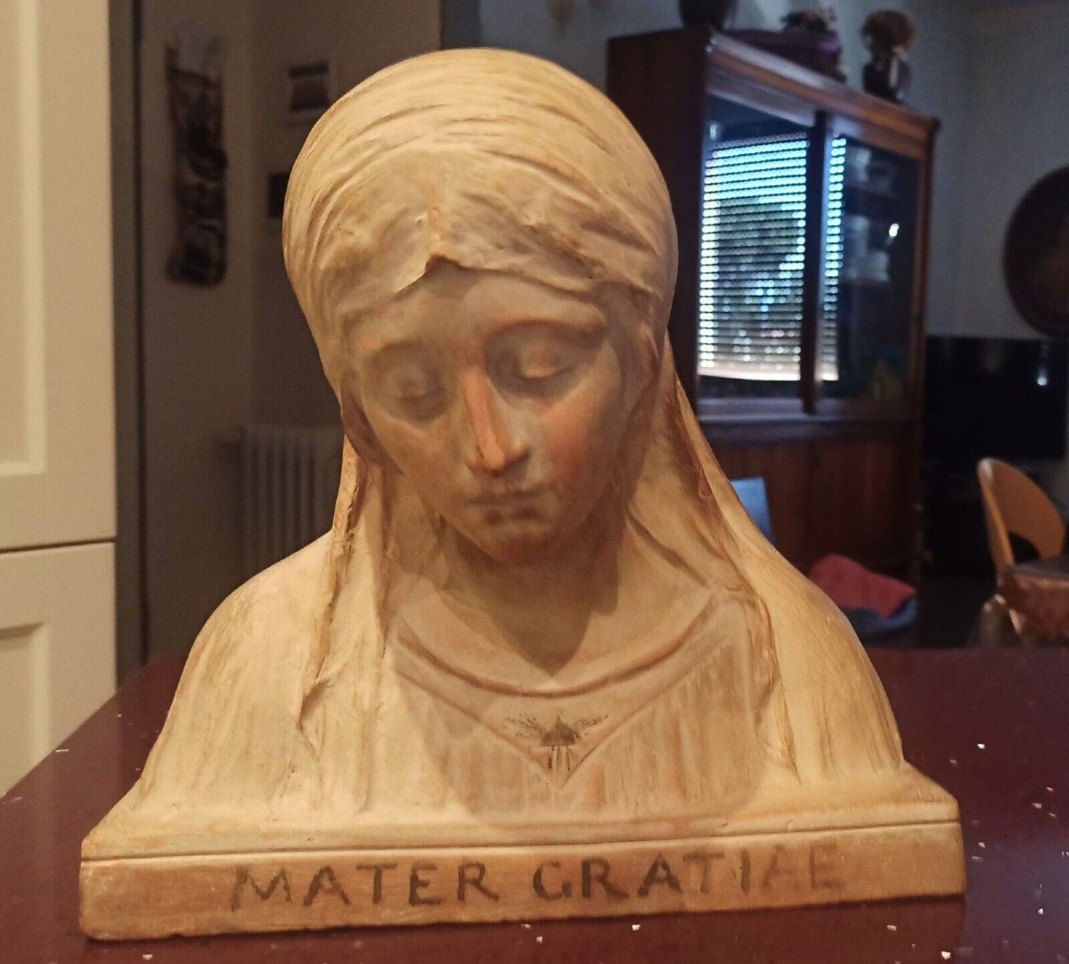 Scultura Terracotta Busto Madonna Firmata A.Neri Inizio Del 900-photo-8