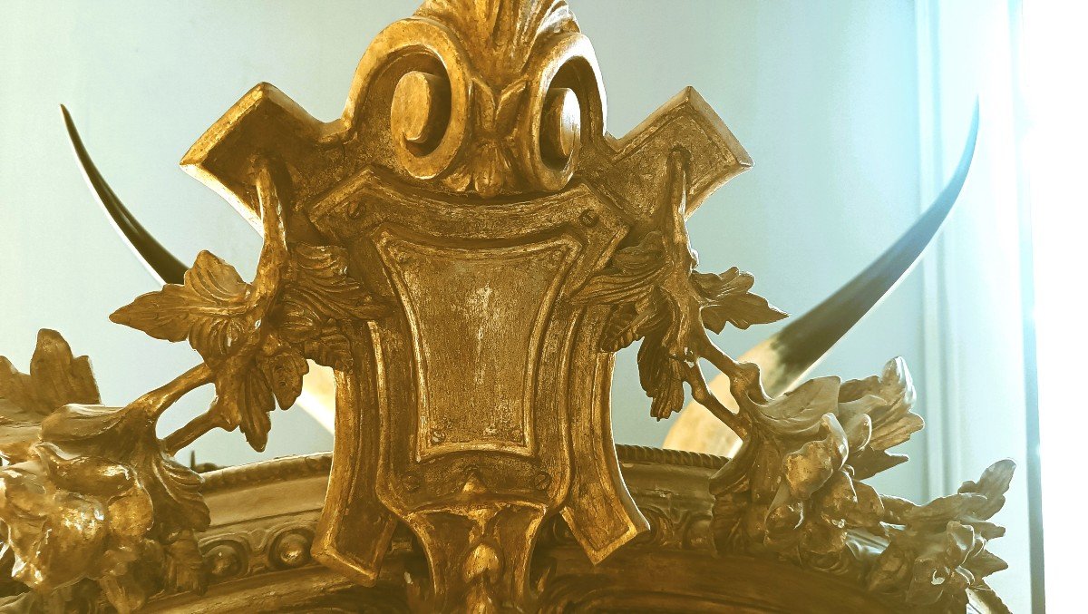 Grande specchiera in legno dorato XIX secolo-photo-3