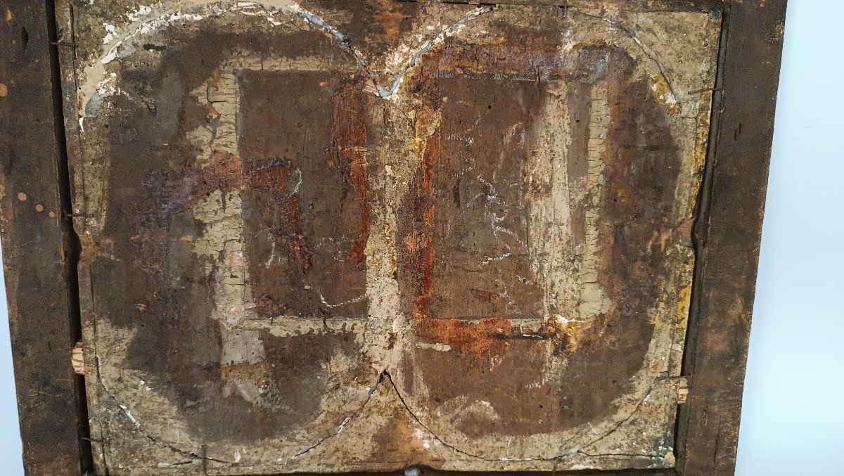 Dipinto su tavola Fine XVI Secolo-madonna e angelo annunciante-photo-3