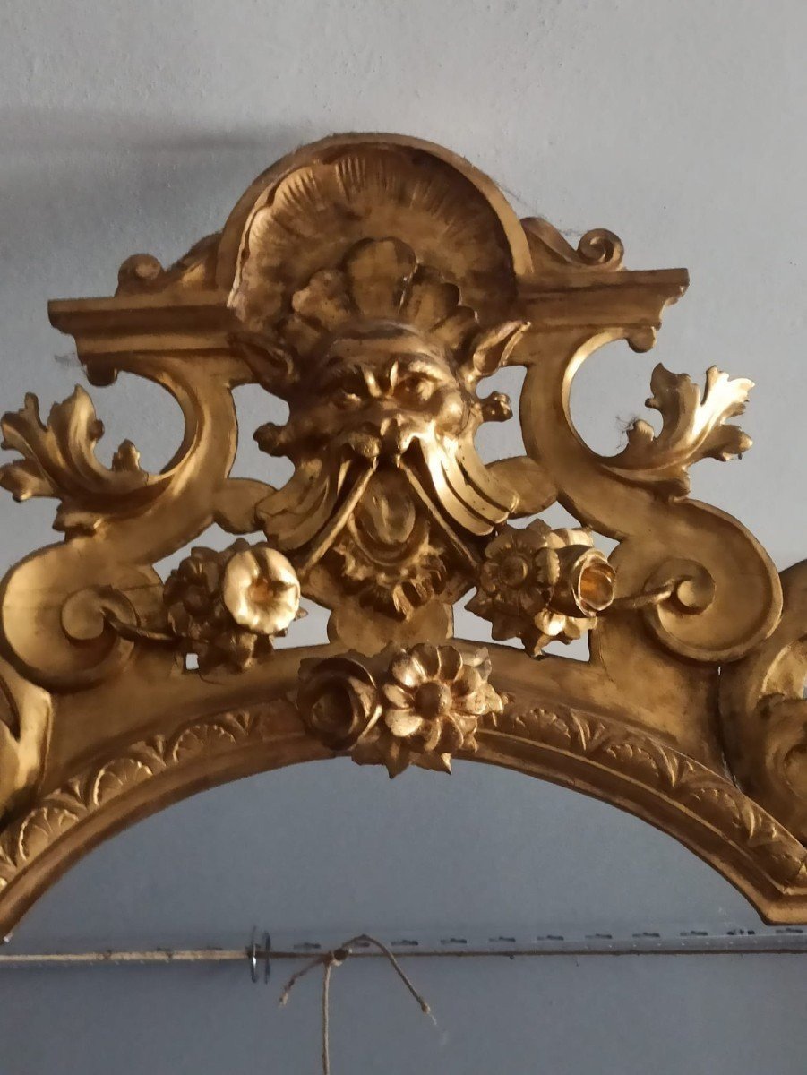 Consolle con specchiera legno dorato XIX secolo Toscana-photo-4