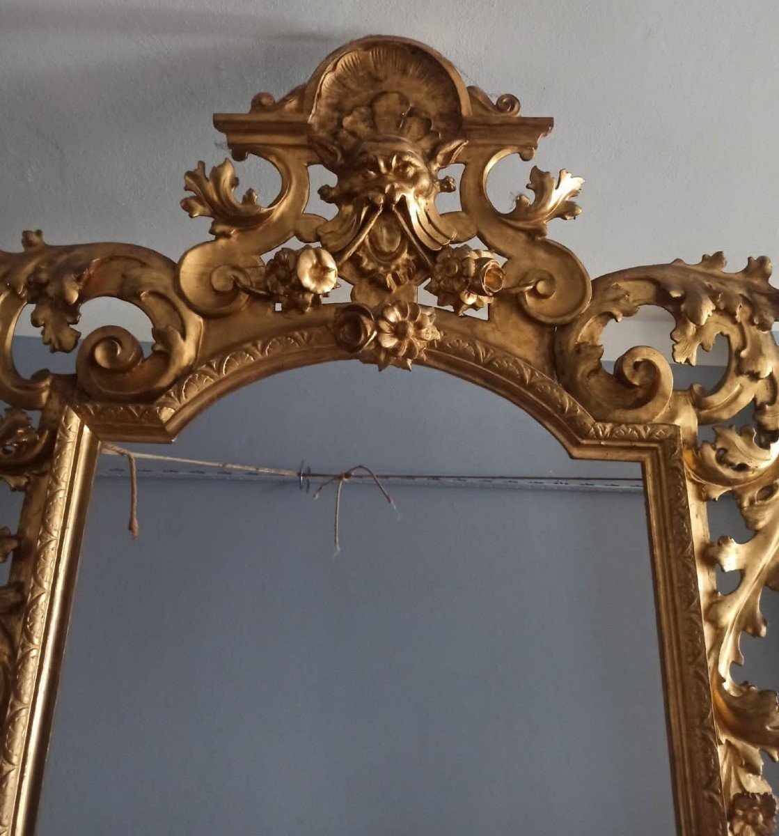 Consolle con specchiera legno dorato XIX secolo Toscana-photo-1