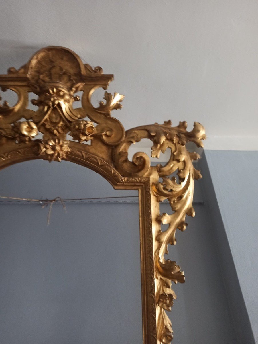 Consolle con specchiera legno dorato XIX secolo Toscana-photo-2