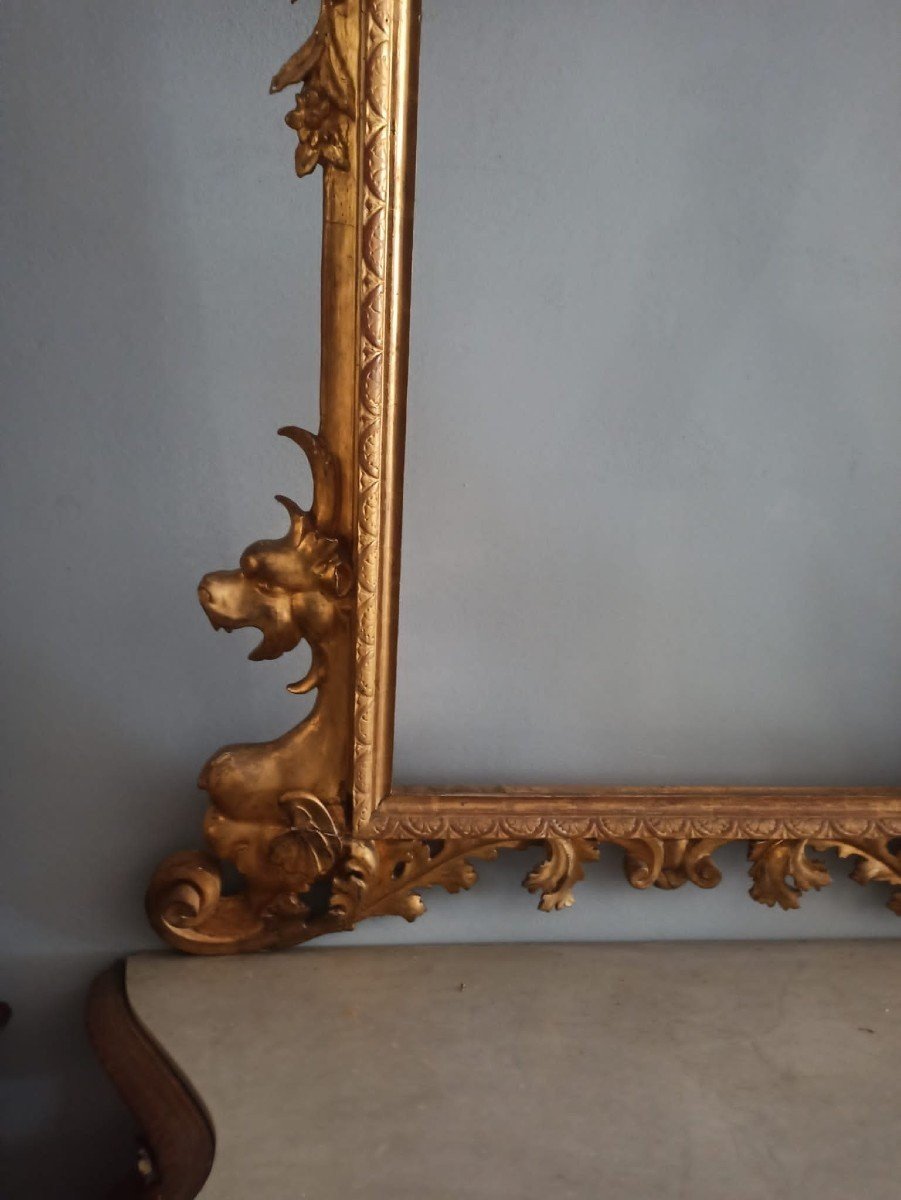Consolle con specchiera legno dorato XIX secolo Toscana-photo-3