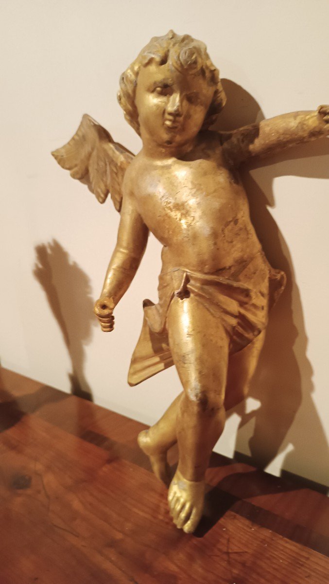 Coppia di angeli dorati XVIII secolo Italia-photo-3