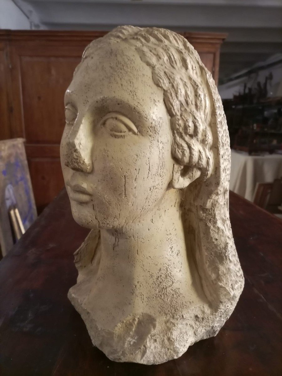 Scultura volto antico donna greca primi 900-photo-6