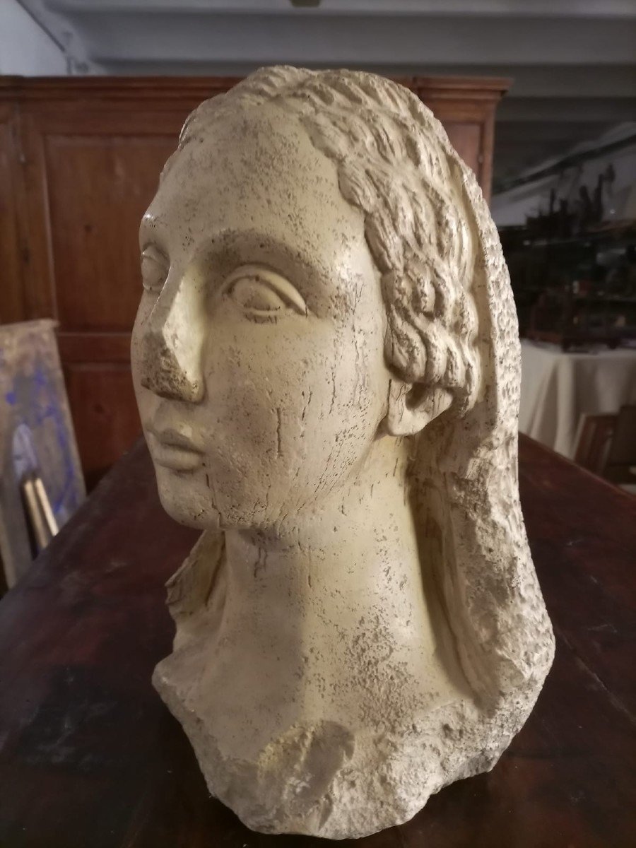 Scultura volto antico donna greca primi 900-photo-7