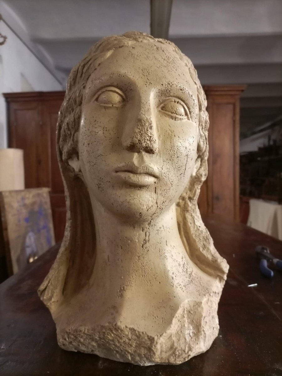 Scultura volto antico donna greca primi 900-photo-8
