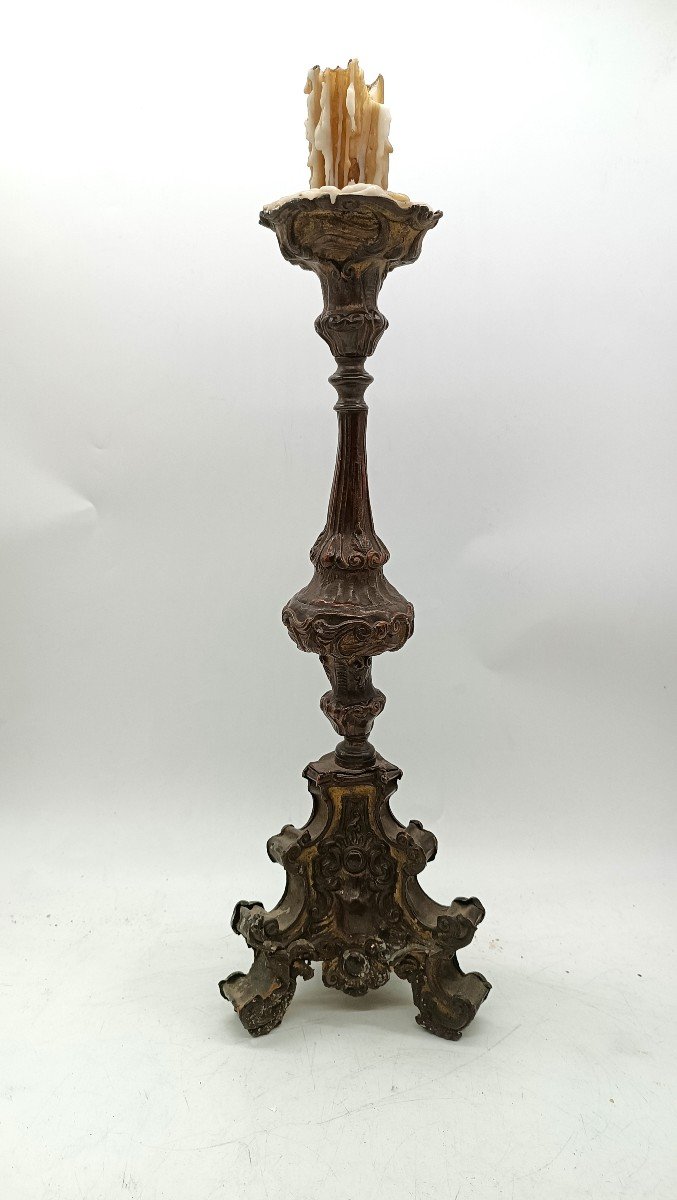 Antico candeliere Luigi XIV barocco -photo-2