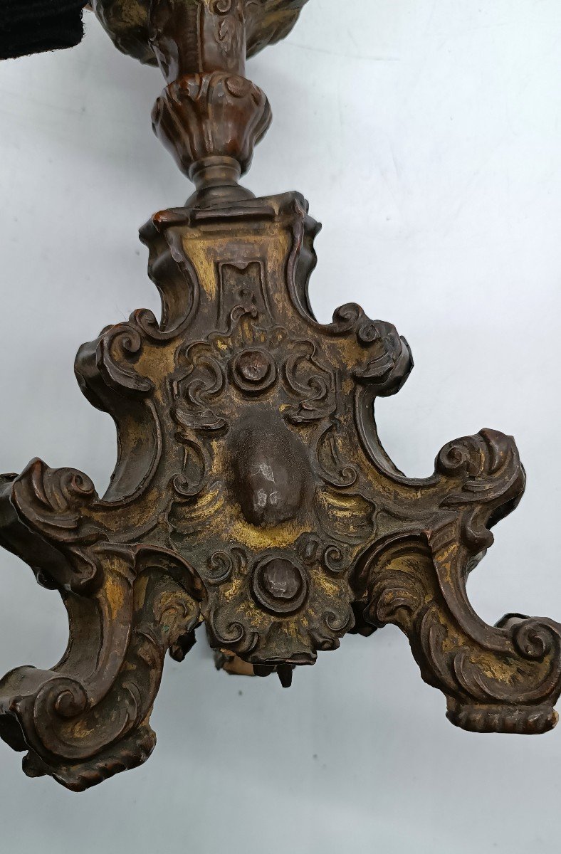 Antico candeliere Luigi XIV barocco -photo-4